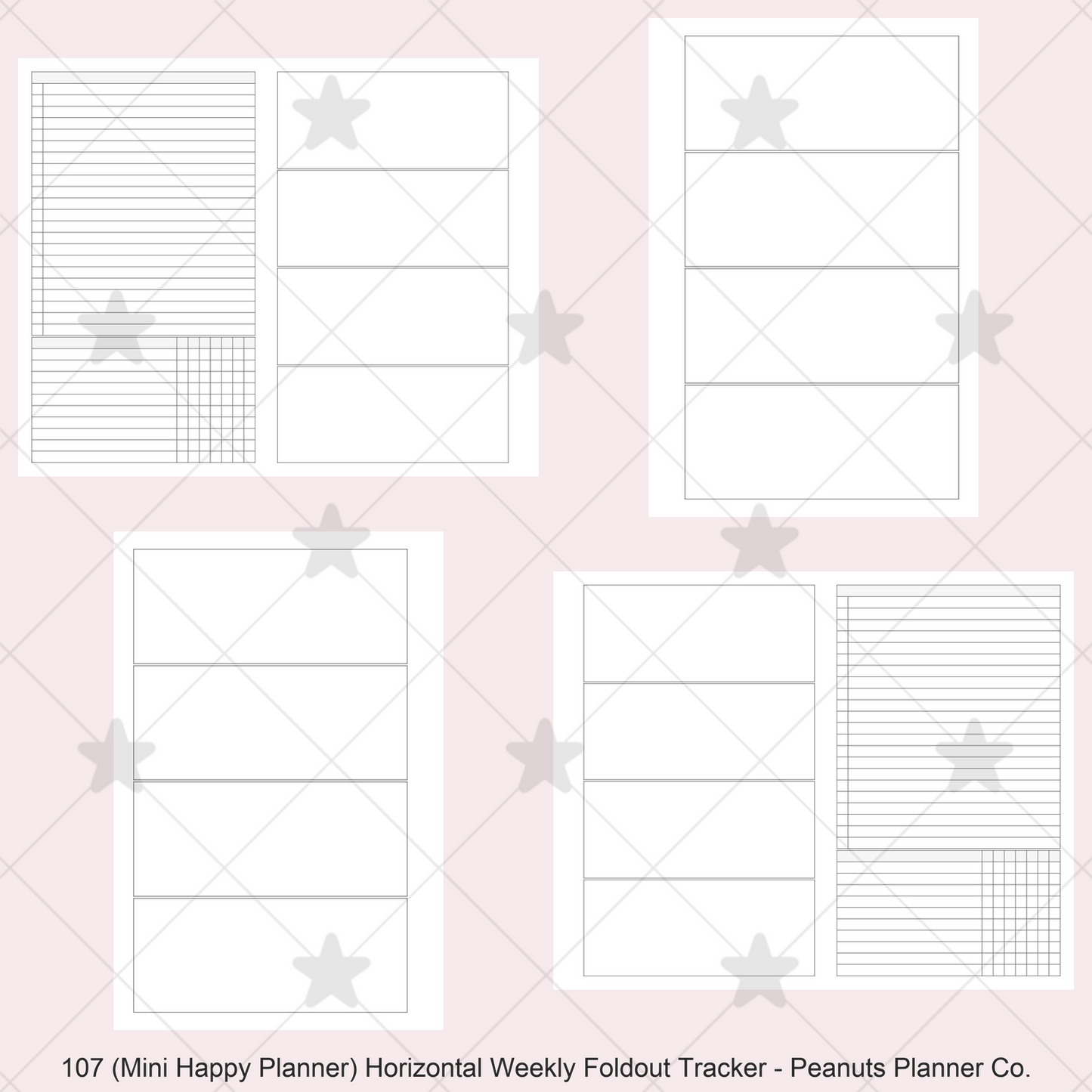 107: Horizontal Weekly Foldout w/ Tracker Wo2P