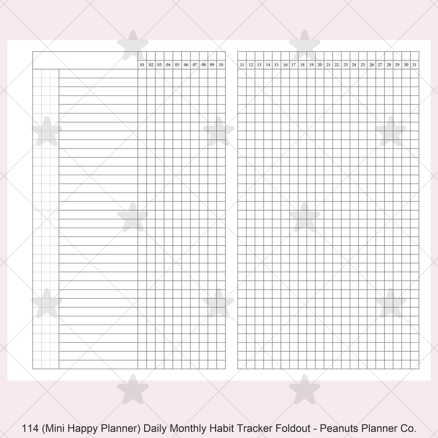 114: Daily Monthly Habit Tracker Foldout