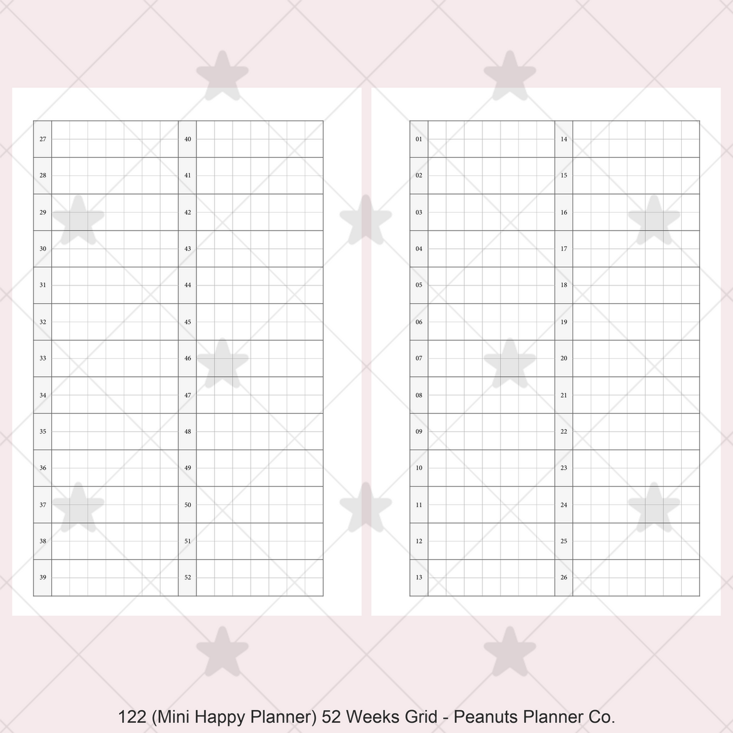 122: 52 Weeks Grid