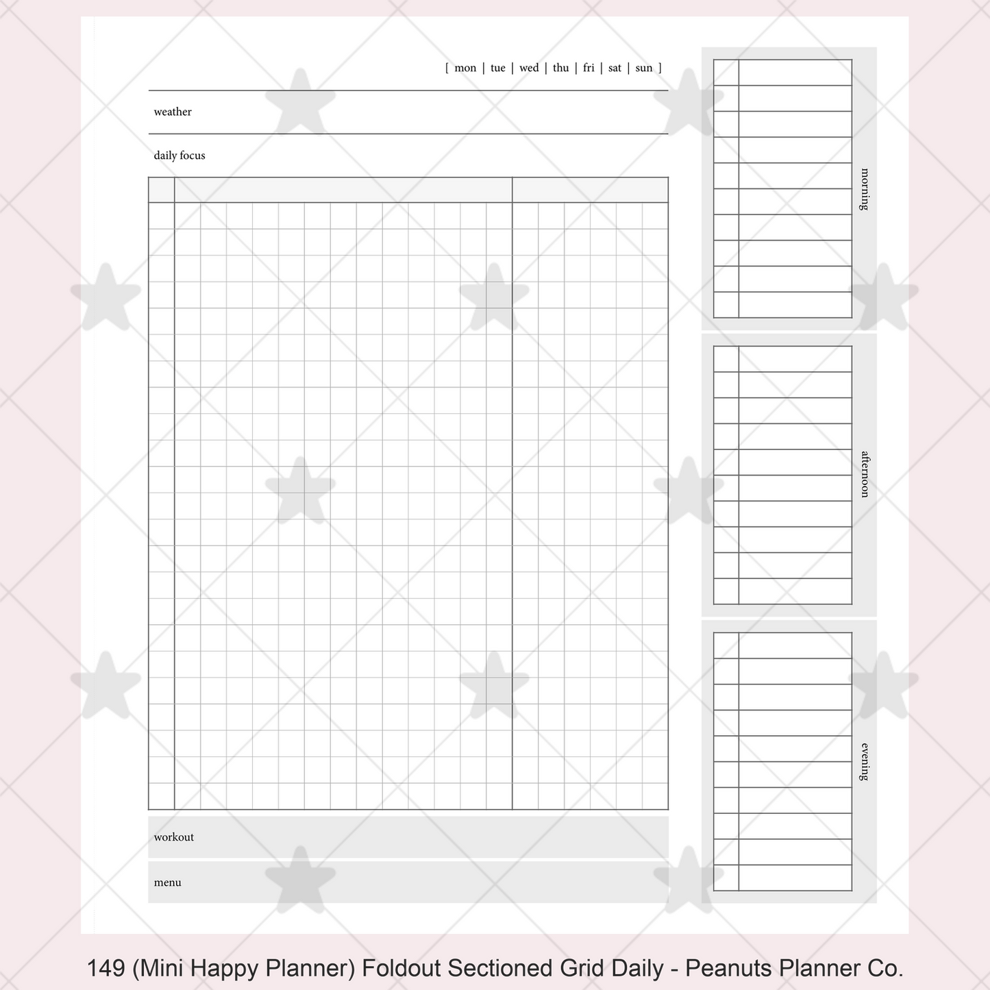 149: Foldout Grid Daily Morning Afternoon Evening Do1P