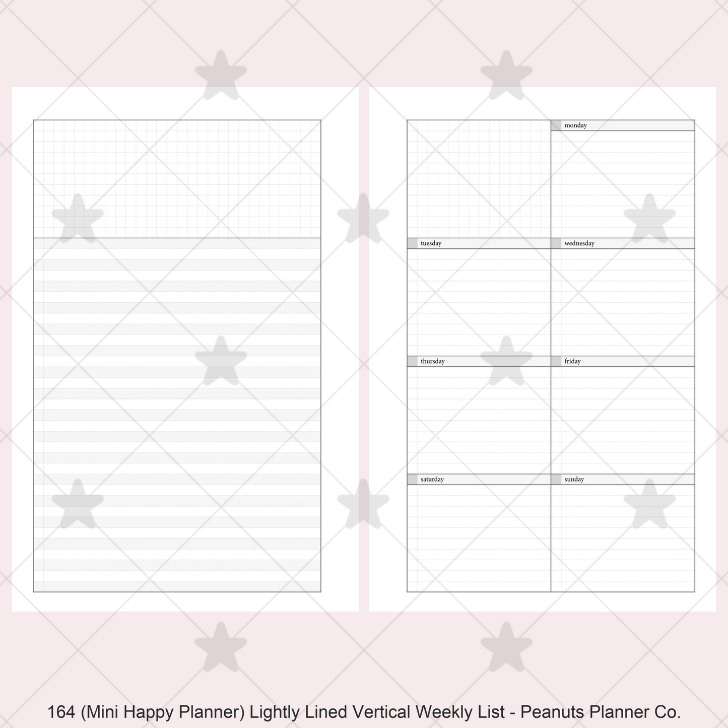 164: Lightly Lined Vertical Weekly Wo1P Wo2P w/ Running Tasks List & Notes