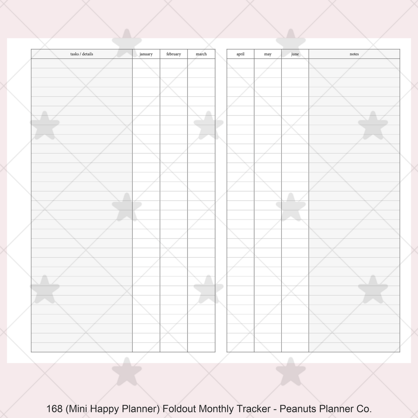 168: Foldout Monthly Tracker Habit Log