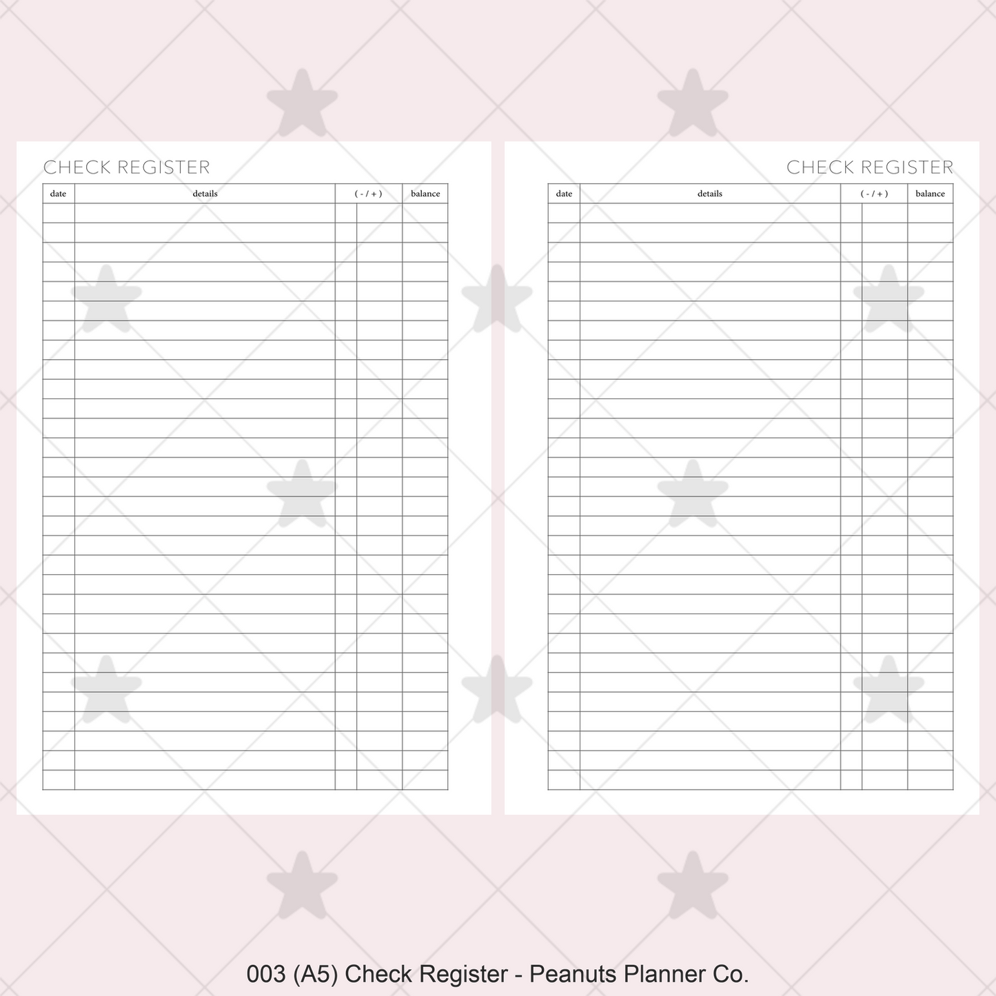 003: Check Register