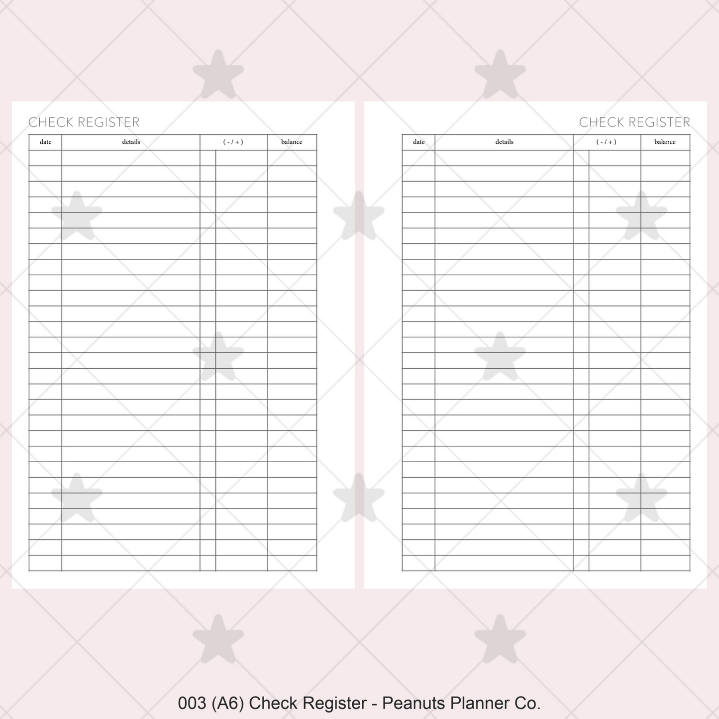 003: Check Register