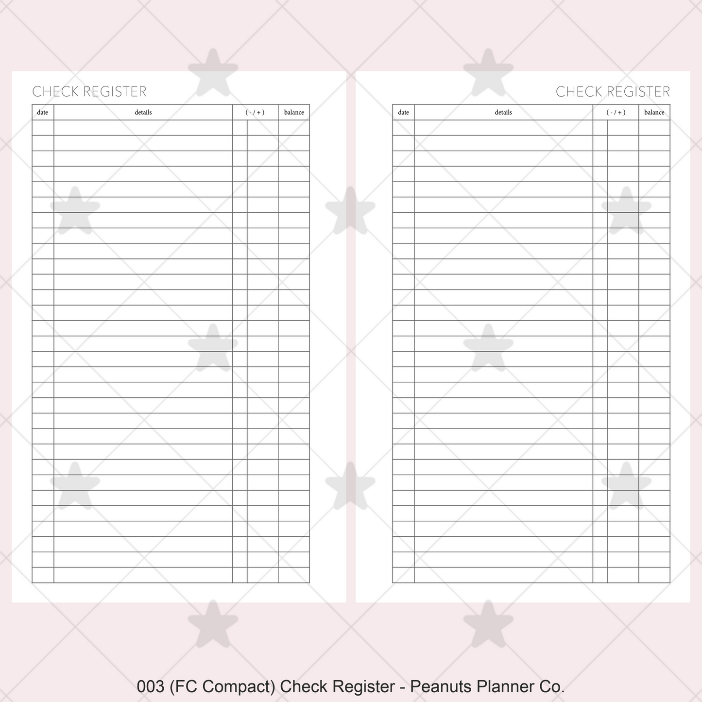 003: Check Register
