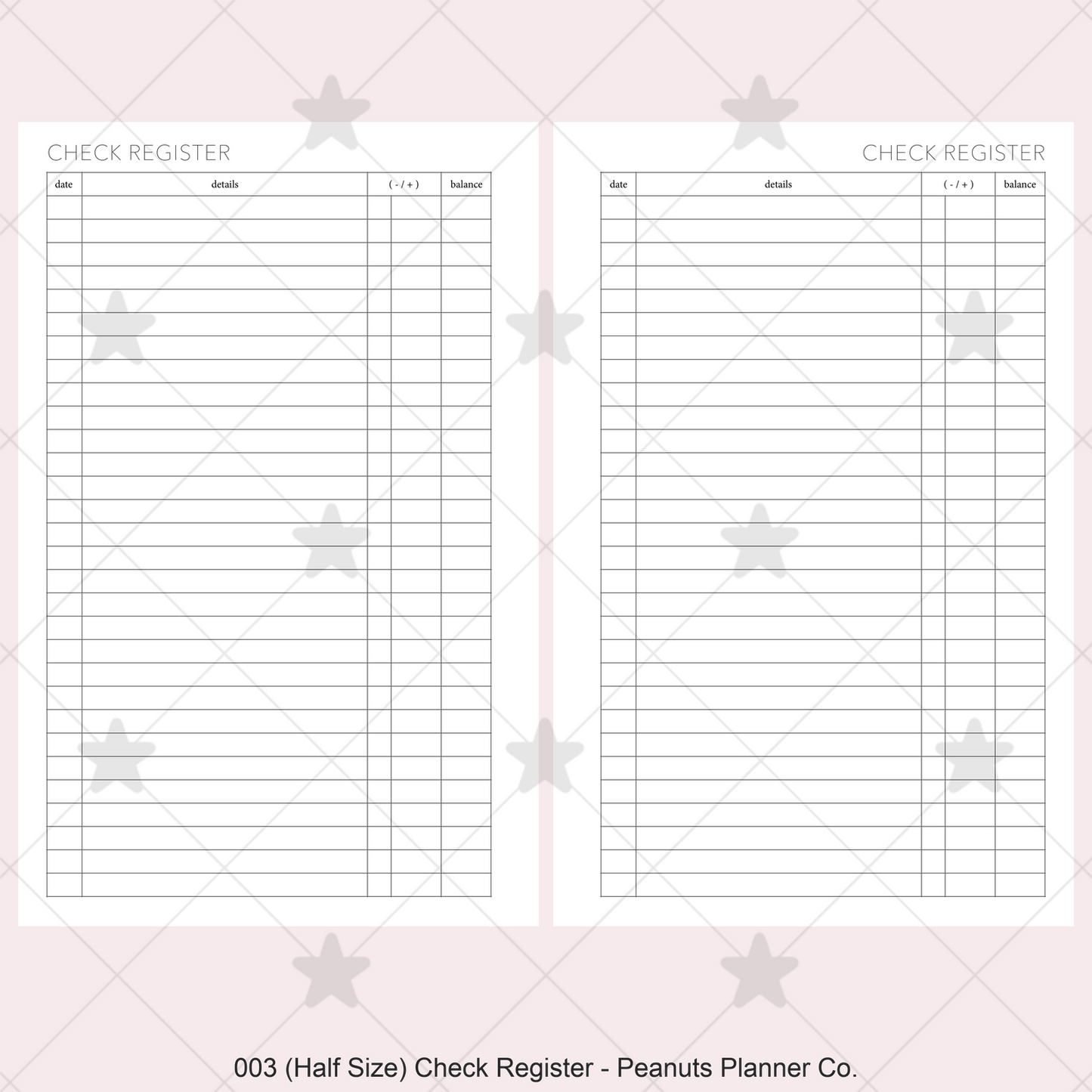 003: Check Register