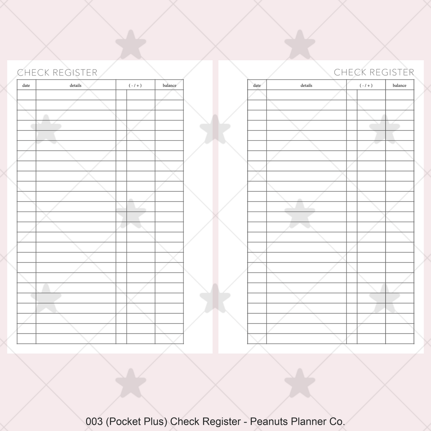 003: Check Register
