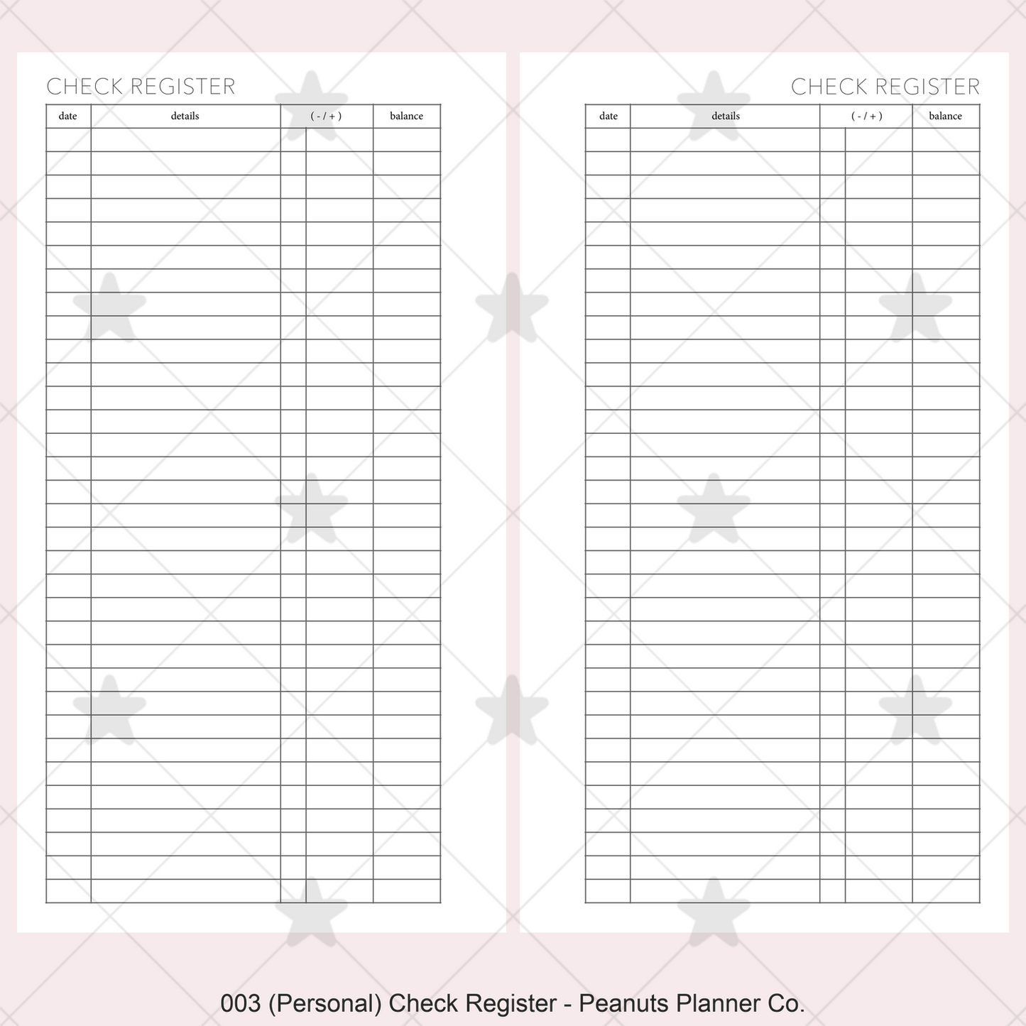 003: Check Register