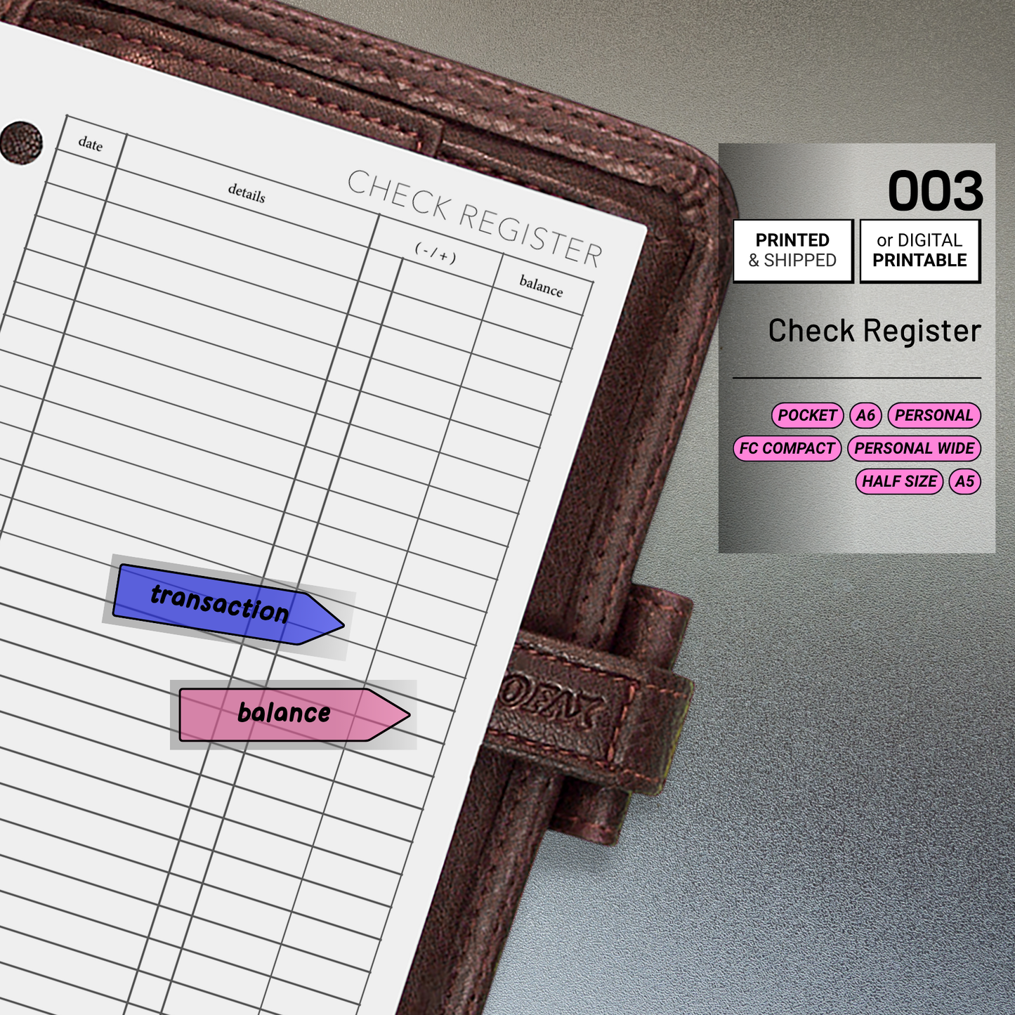 003: Check Register