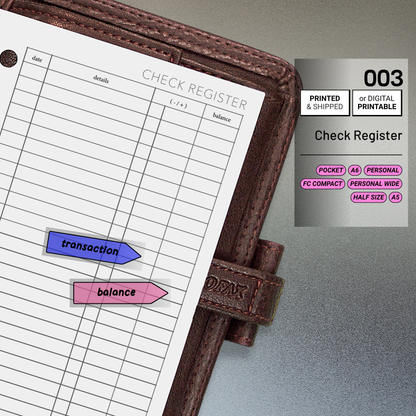 003: Check Register