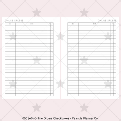 006: Online Orders Checkboxes