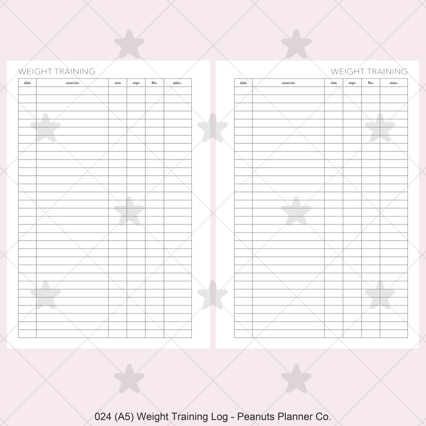 024: Weight Training Log