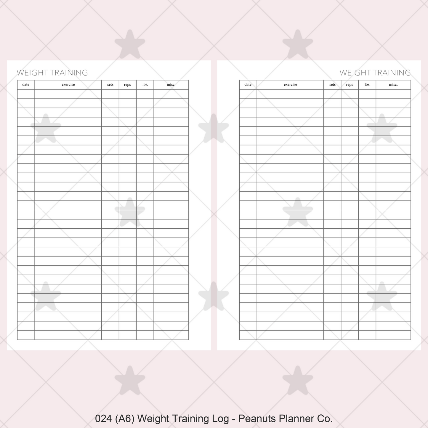 024: Weight Training Log