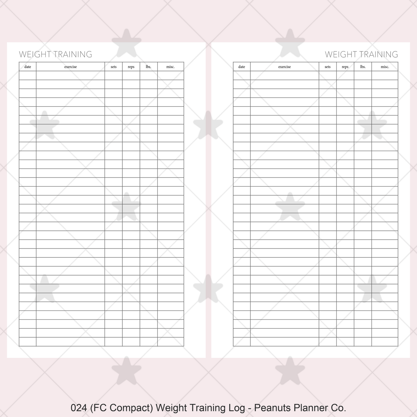 024: Weight Training Log