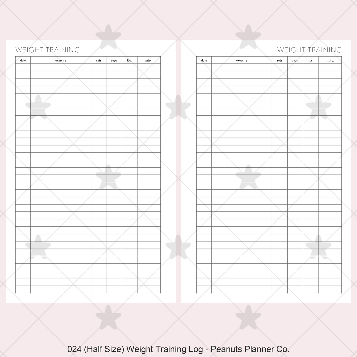 024: Weight Training Log