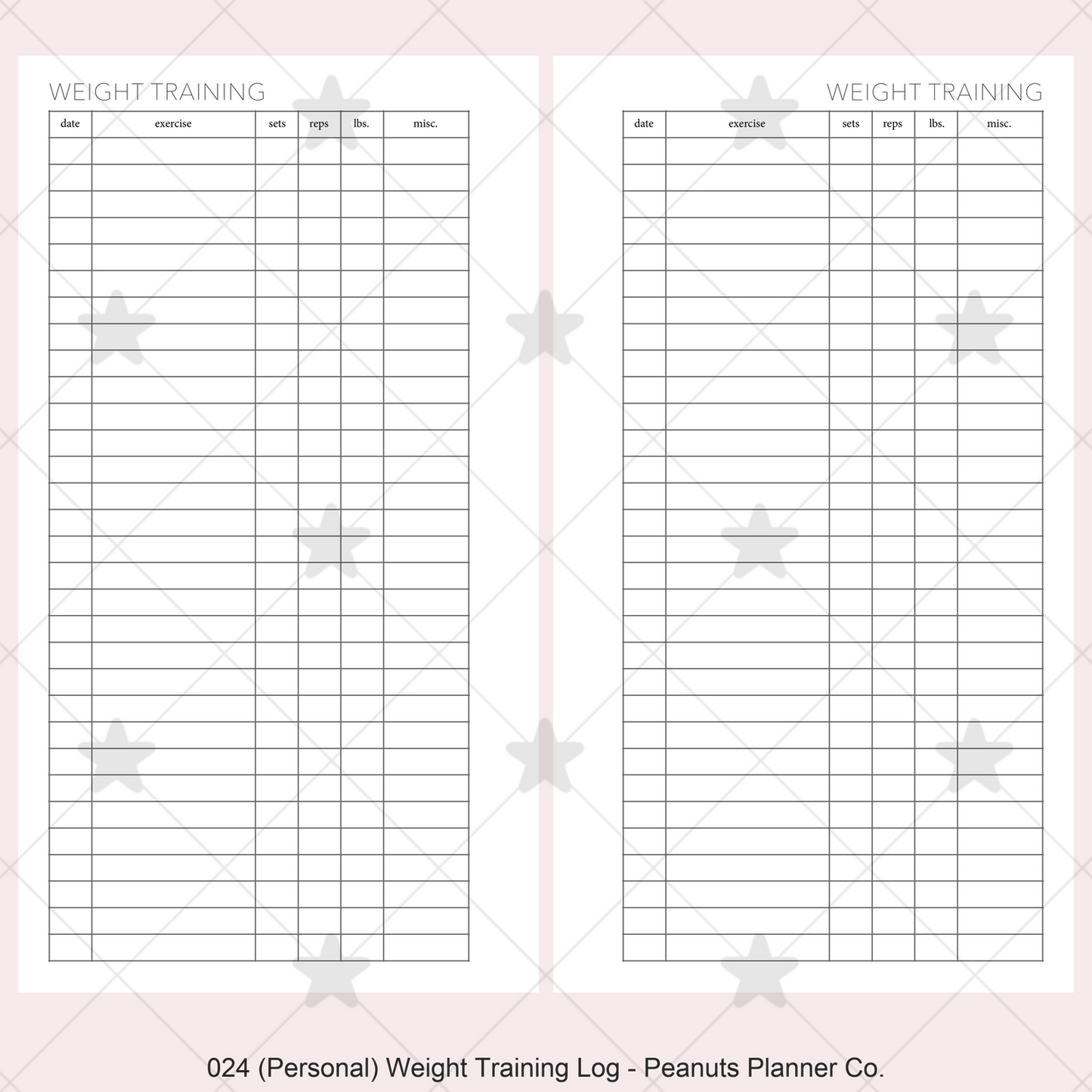 024: Weight Training Log