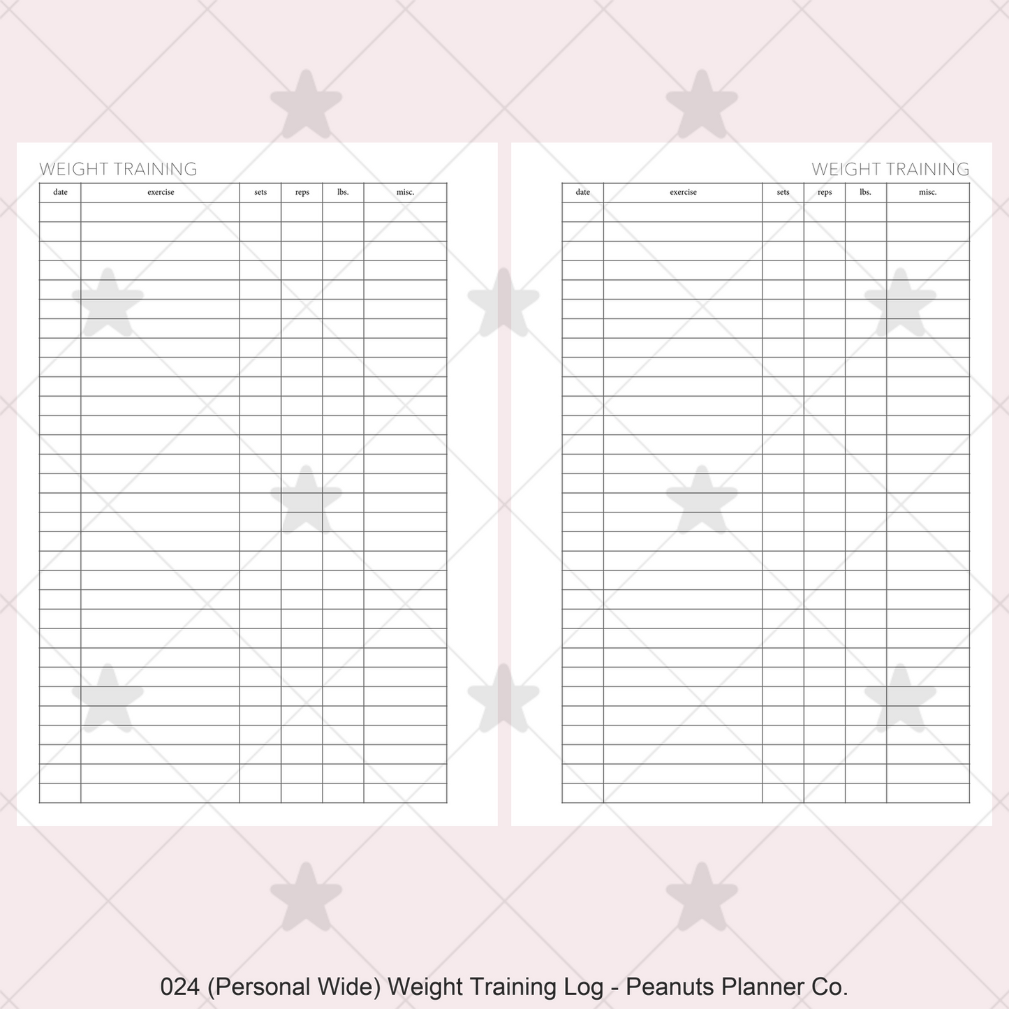 024: Weight Training Log