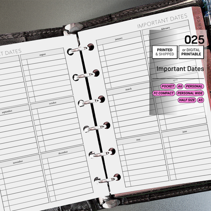 025: Important Dates