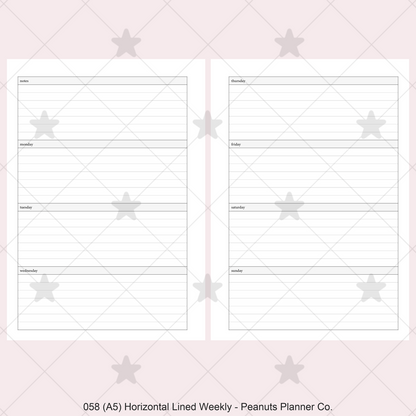 058: Horizontal Lined Weekly Wo2P