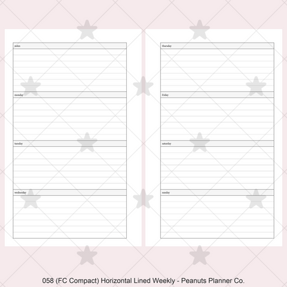 058: Horizontal Lined Weekly Wo2P