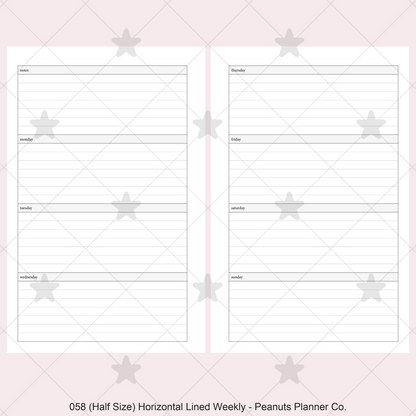058: Horizontal Lined Weekly Wo2P