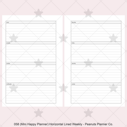 058: Horizontal Lined Weekly Wo2P
