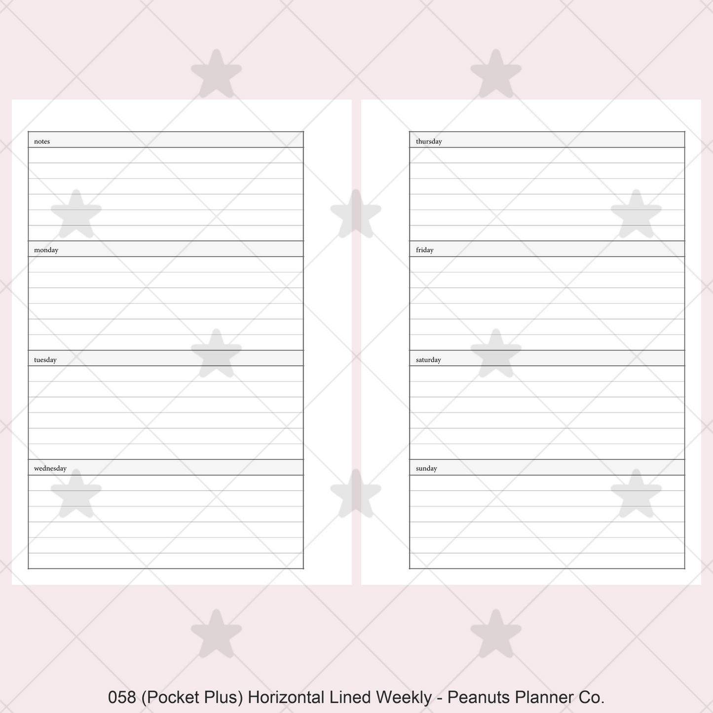 058: Horizontal Lined Weekly Wo2P