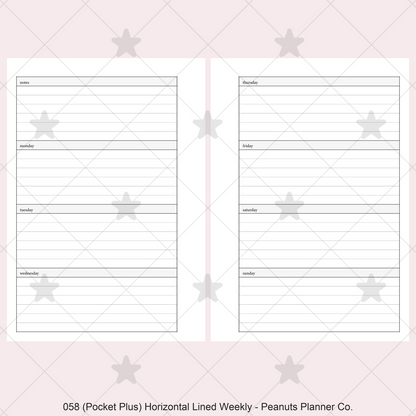 058: Horizontal Lined Weekly Wo2P
