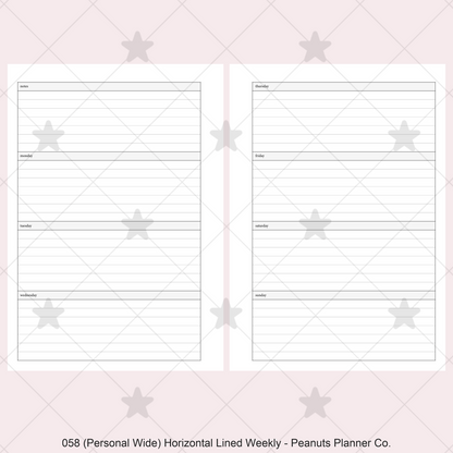 058: Horizontal Lined Weekly Wo2P