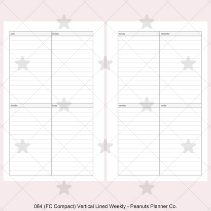 064: Vertical Lined Weekly Wo2P