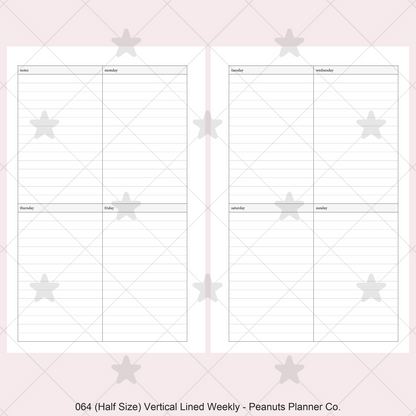 064: Vertical Lined Weekly Wo2P