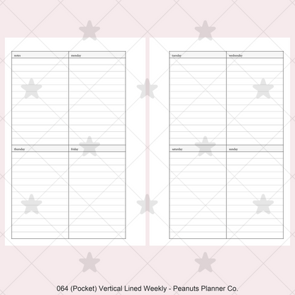 064: Vertical Lined Weekly Wo2P