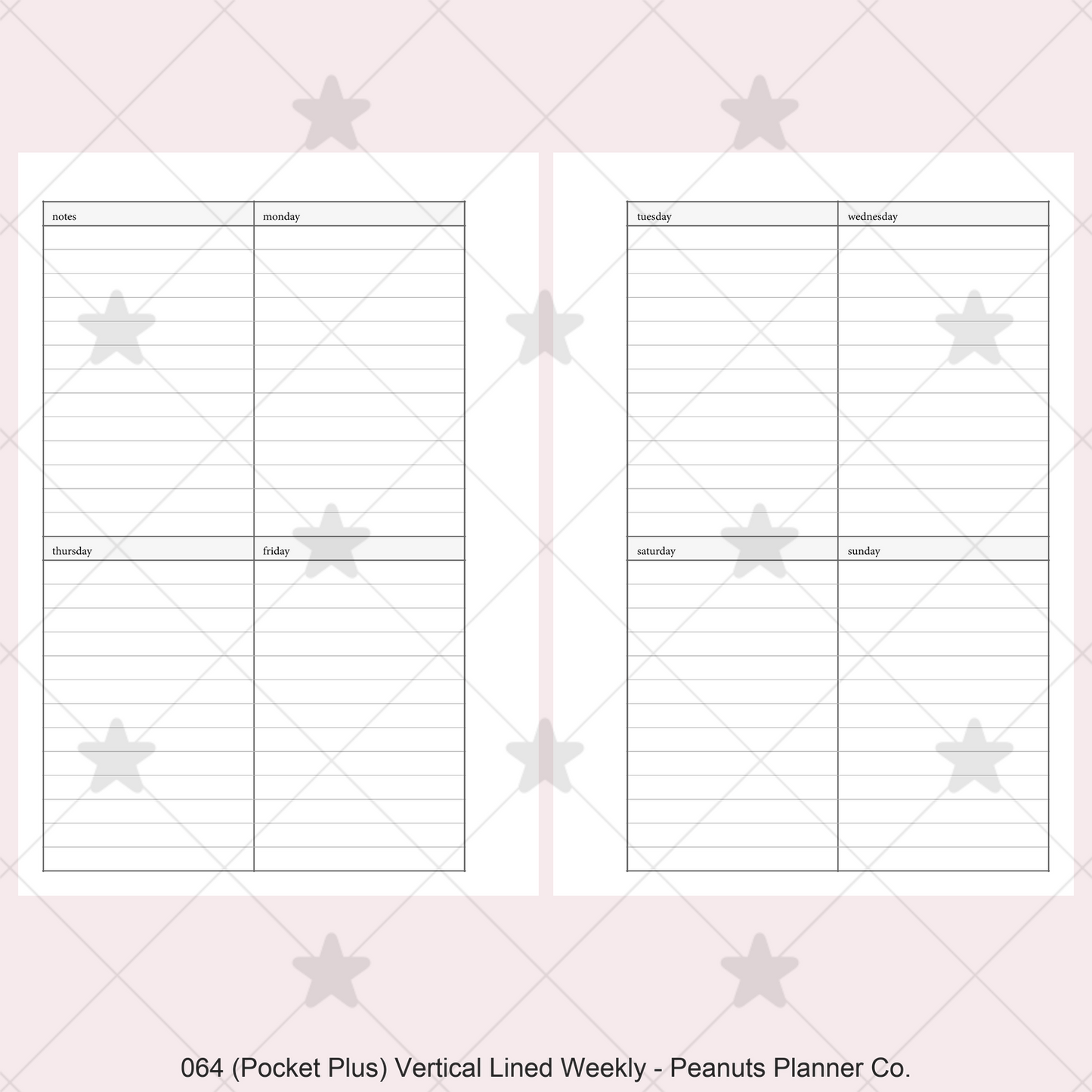 064: Vertical Lined Weekly Wo2P