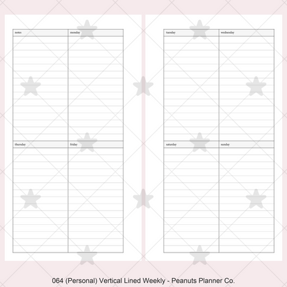 064: Vertical Lined Weekly Wo2P