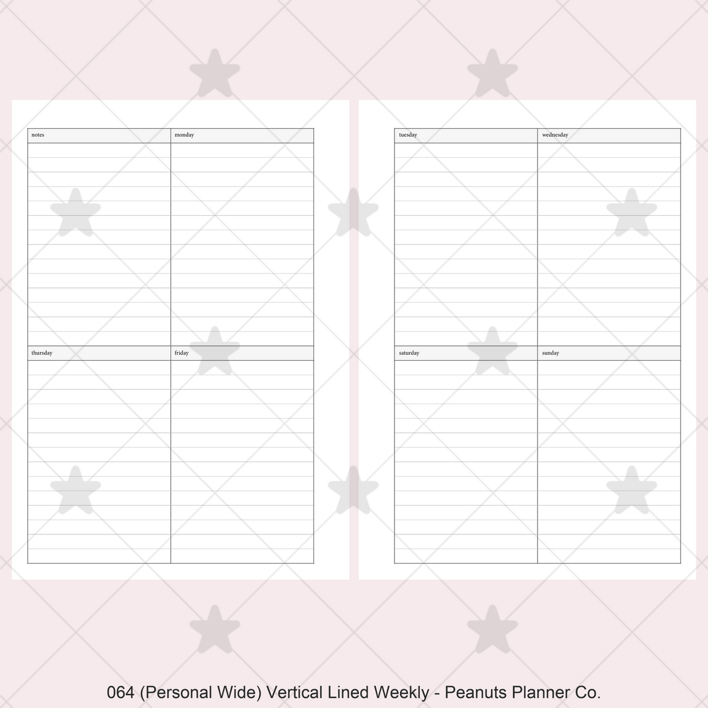 064: Vertical Lined Weekly Wo2P