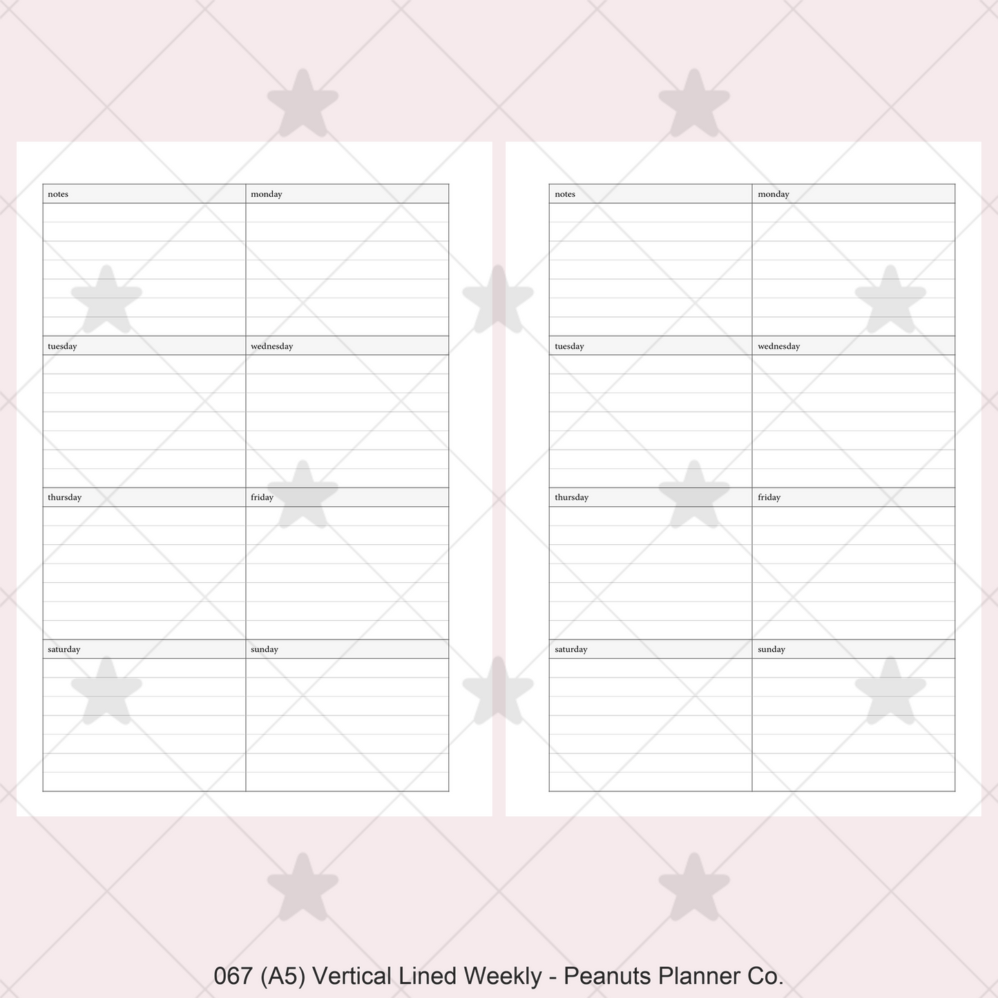 067: Vertical Lined Weekly Wo1P