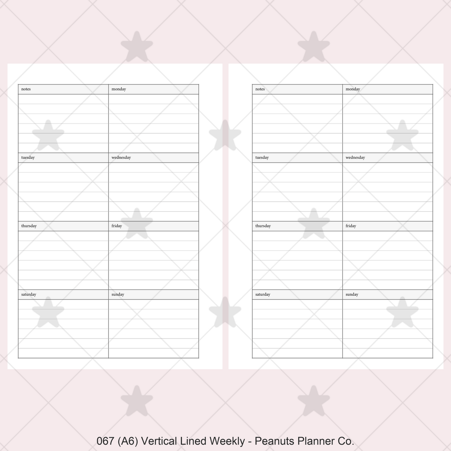 067: Vertical Lined Weekly Wo1P
