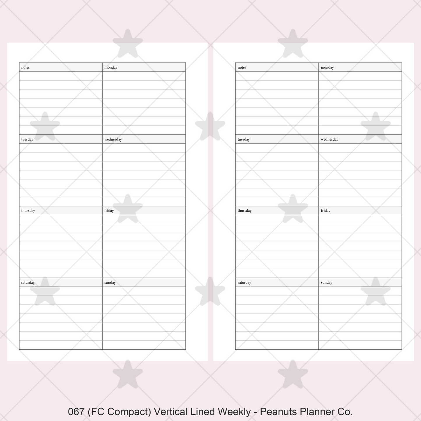 067: Vertical Lined Weekly Wo1P