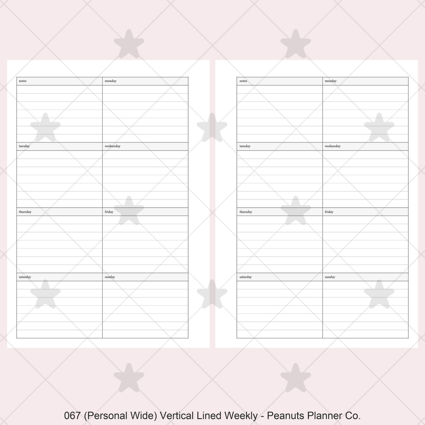 067: Vertical Lined Weekly Wo1P