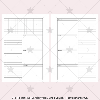 071: Vertical Weekly Lined Column Wo2P