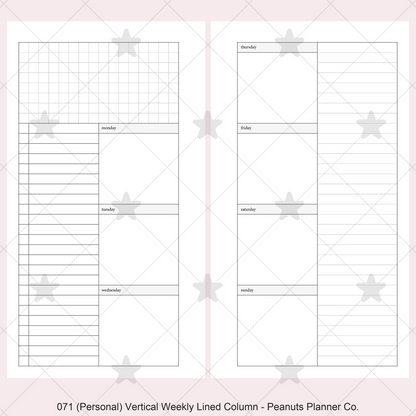 071: Vertical Weekly Lined Column Wo2P