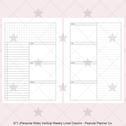 071: Vertical Weekly Lined Column Wo2P