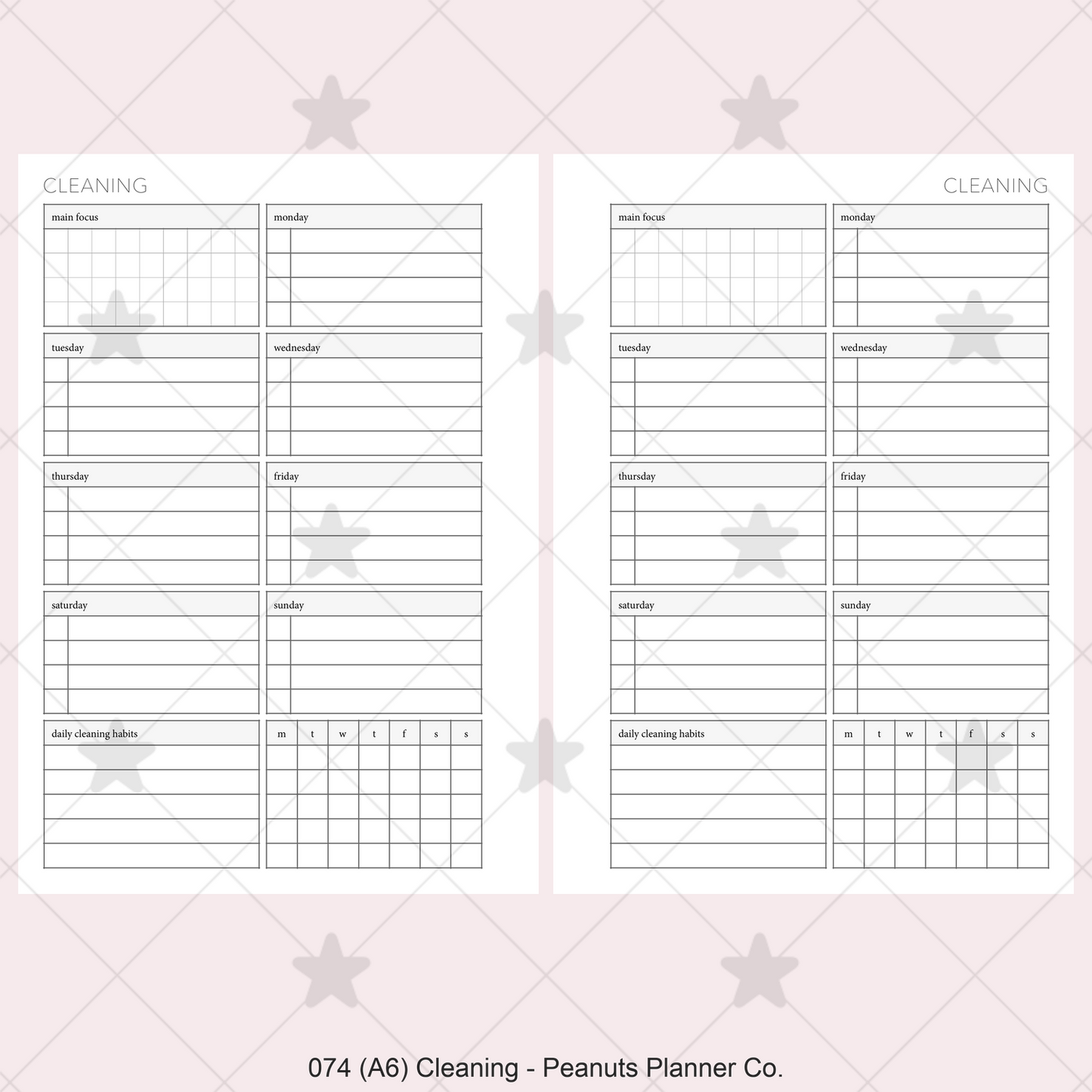 074: Weekly Cleaning Plan w/ Tracker