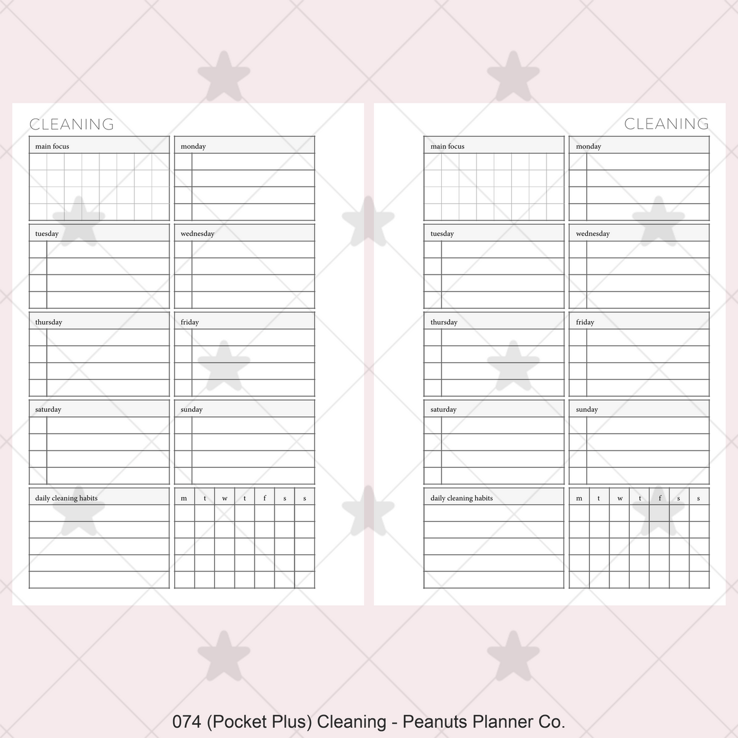 074: Weekly Cleaning Plan w/ Tracker