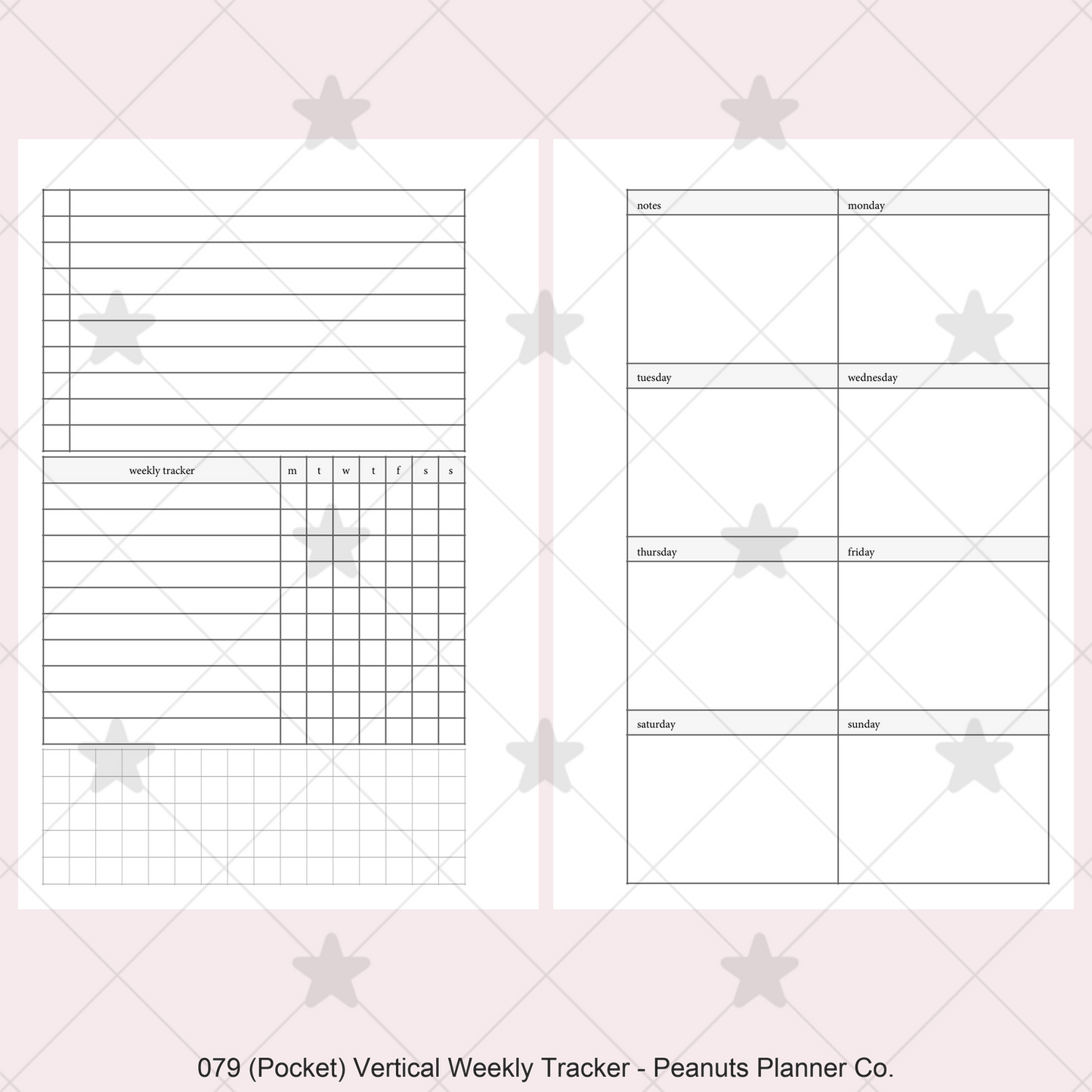 079: Vertical Weekly w/ Tracker & Tasks Wo1P Wo2P