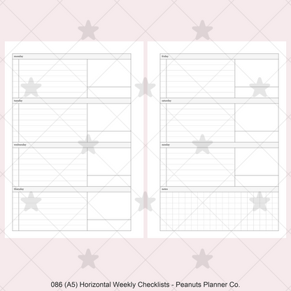 086: Horizontal Weekly Checklist Wo2P