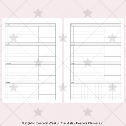 086: Horizontal Weekly Checklist Wo2P