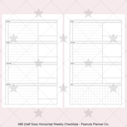 086: Horizontal Weekly Checklist Wo2P