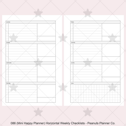 086: Horizontal Weekly Checklist Wo2P