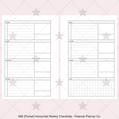 086: Horizontal Weekly Checklist Wo2P